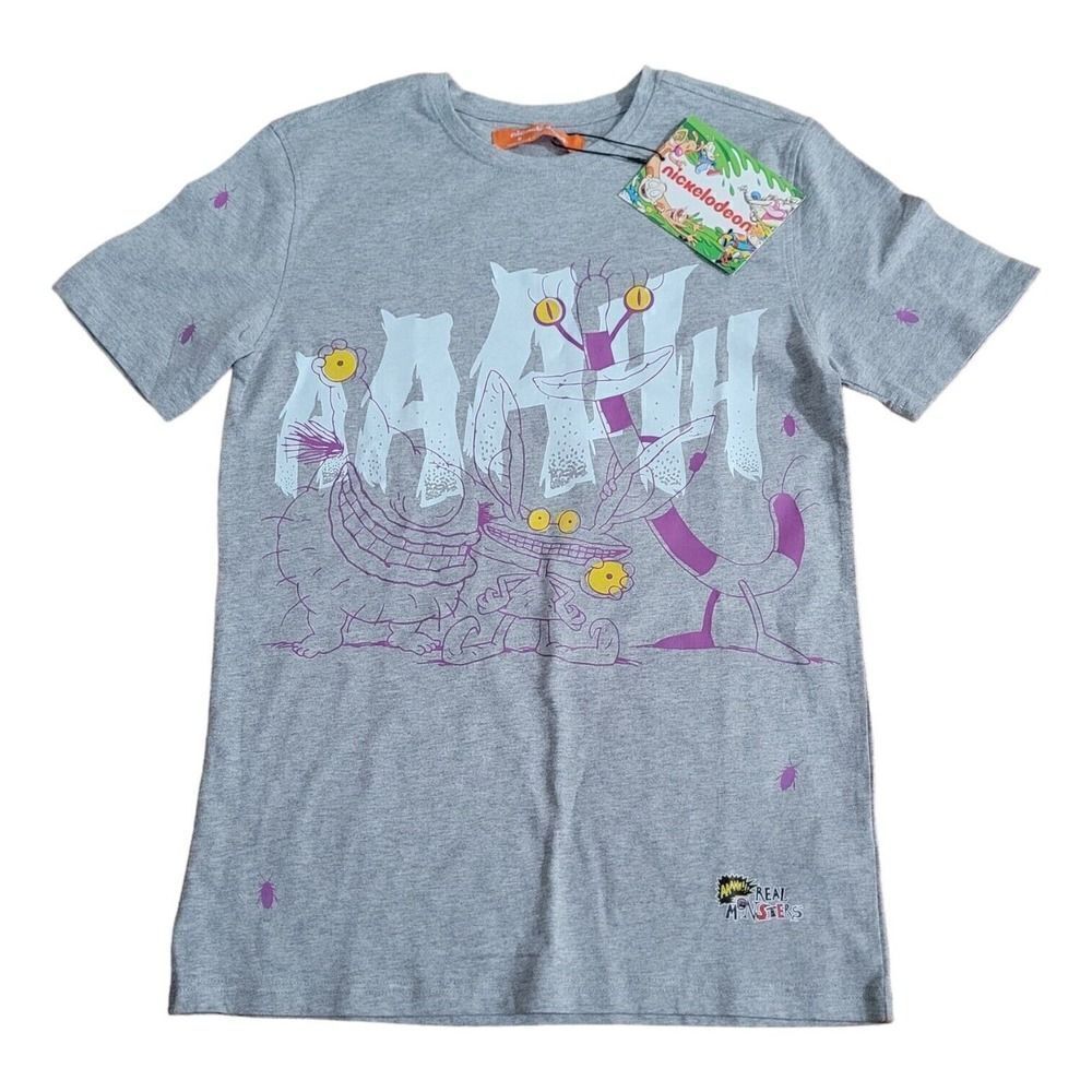 Nickelodeon aaahh!!! real monsters Gray Retro 90s Tshirt Adult SZ Small